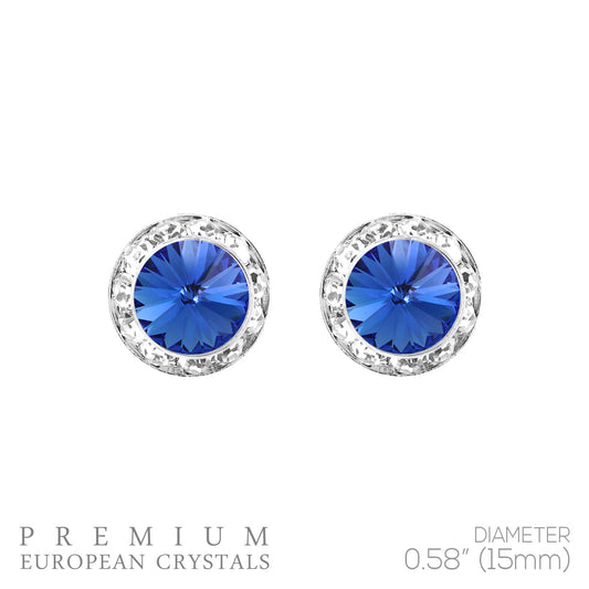 Round Crystal Stones Post Earring #12-40006SA