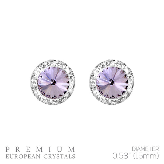 Round Crystal Stones Post Earring #12-40006PP