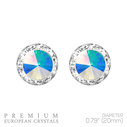Round Crystal Stones Post Earring #12-40008AB