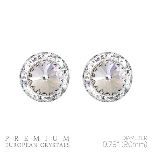 Round Crystal Stones Post Earring #12-40008SL