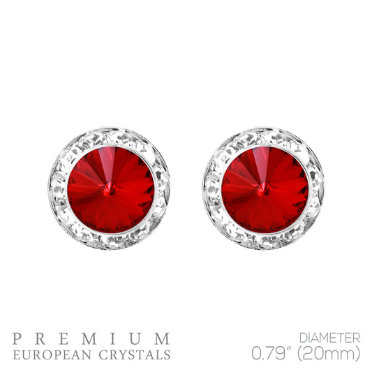 Round Crystal Stones Post Earring #12-40008SI