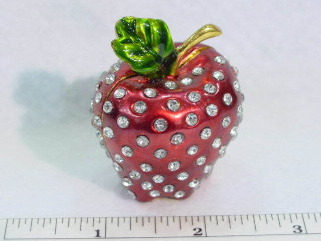 Apple with clear crystals Trinket Box