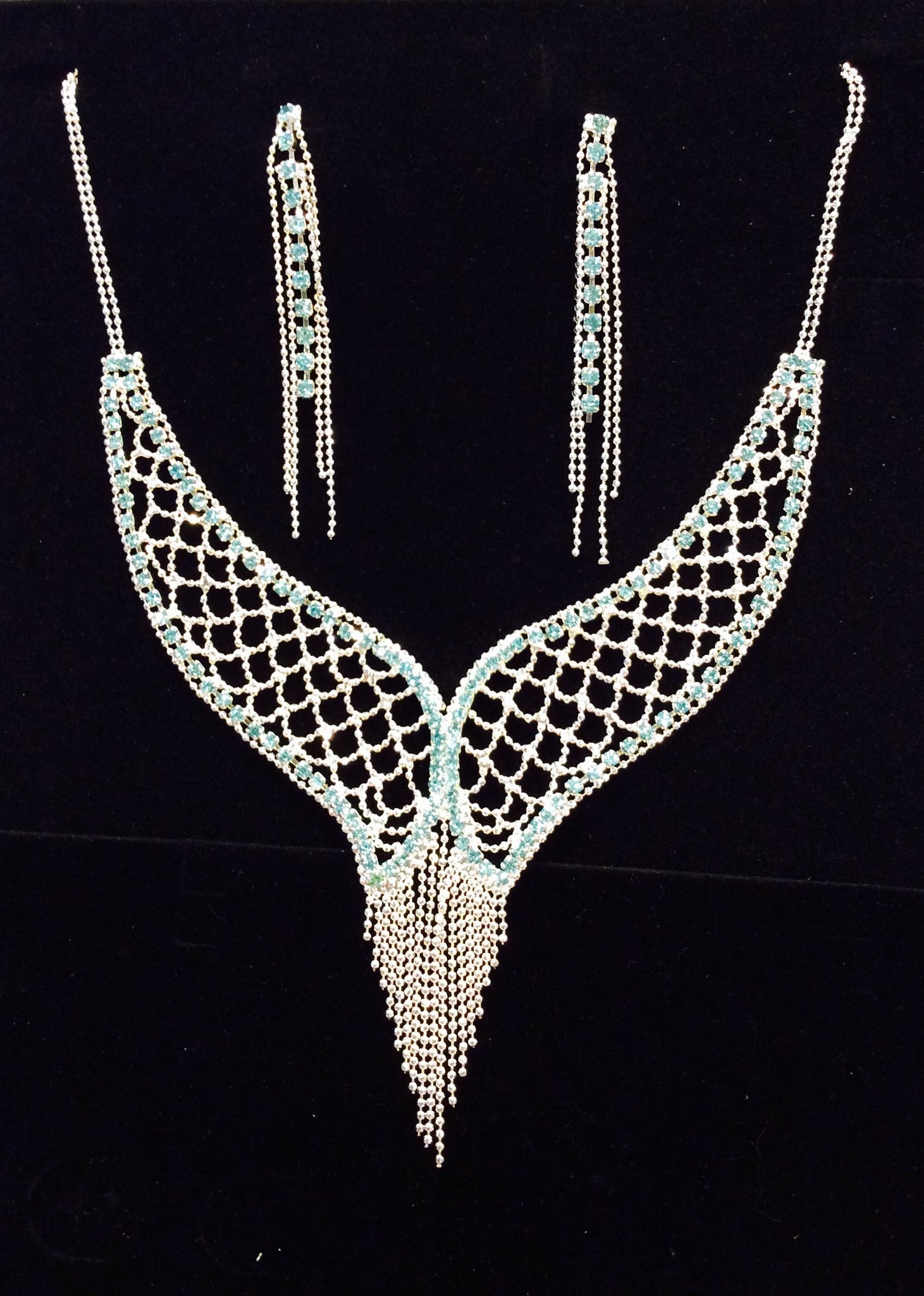 Necklace-Earring Set Aqua #66-14095