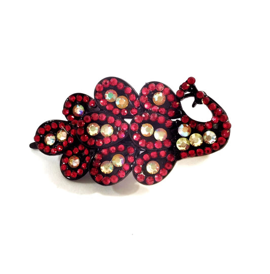 Peacock Hair Clip #66-7001RD (Red)