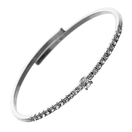 Rhinestone Small Accent Bracelet #12-83006S (Silver)