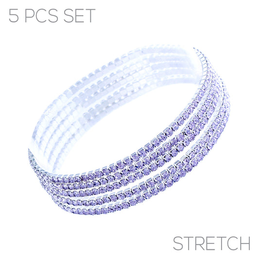 5-Strand Stretch Bracelet  #12-83018PP (Lavender)