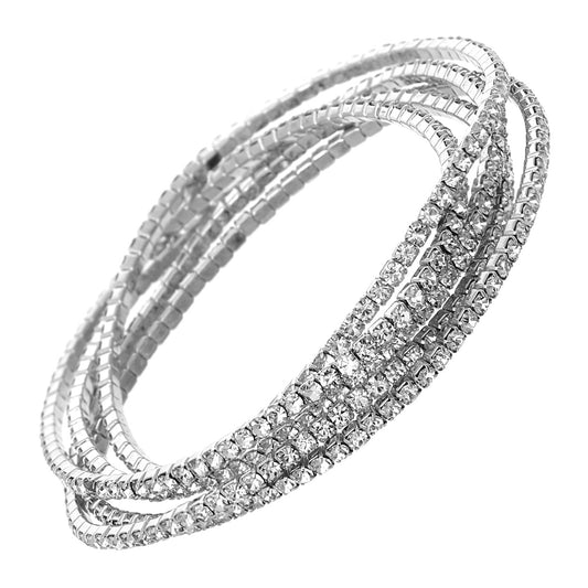 5-Strand Stretch Bracelet #12-83018S (Silver)