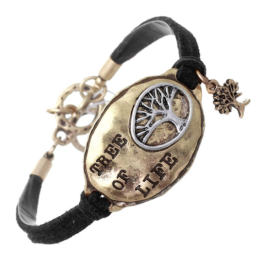 'Tree of Life' Knotted Bracelet #12-83170G (Gold)