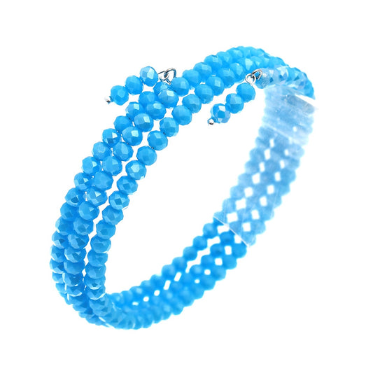 Beaded Wire Bracelet #12-83380AQ (Aqua)