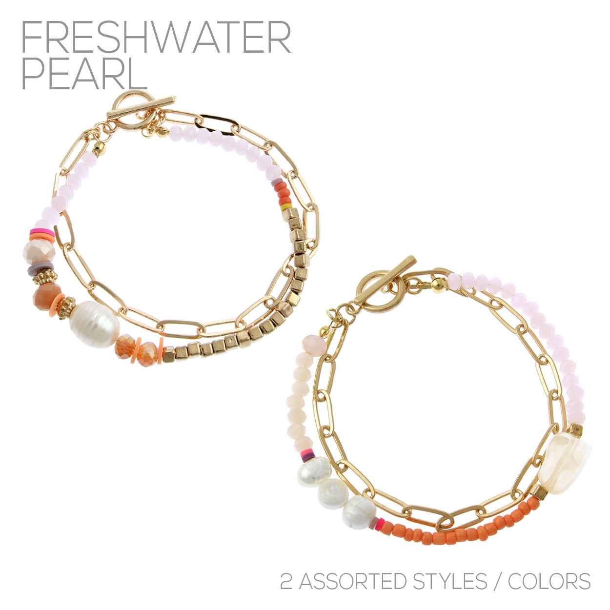 Beaded Pearl Chain Bracelet #12-84019