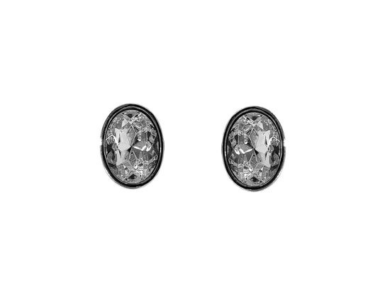Oval Stone Clip Earring #40-OVSL