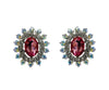 Oval Shape Crystal Clip Earrings#60-22847