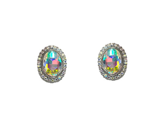 Oval Stone Clip Earring #40-0041AB