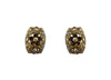 Flower Stud Clip Earrings#68-99008TO/Amber