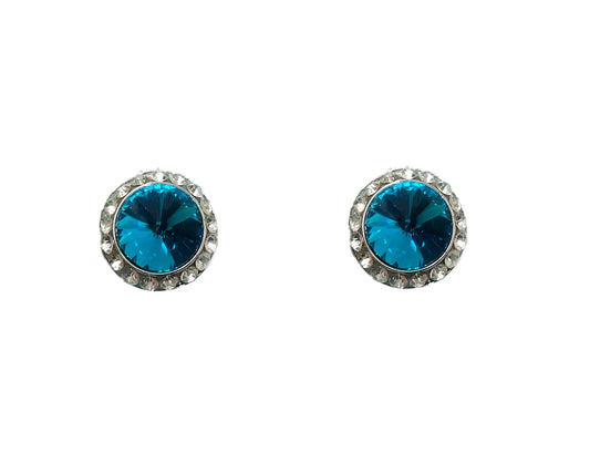 Round CRYSTAL Clip Earrings#12-40007AQ