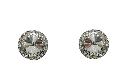 Round CRYSTAL Clip Earrings#12-40007CL