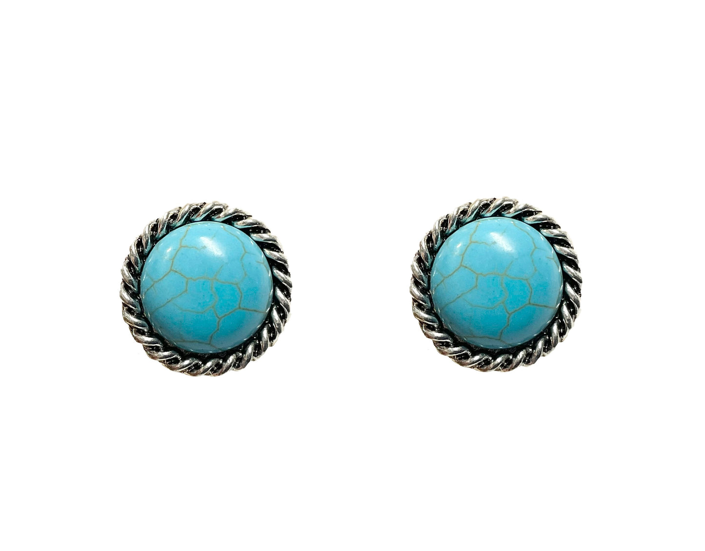 Circle Turquoise Clip Earring #12-24014