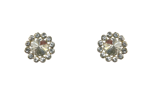 Flower Crystal Stones Post Earring #33-20114CL