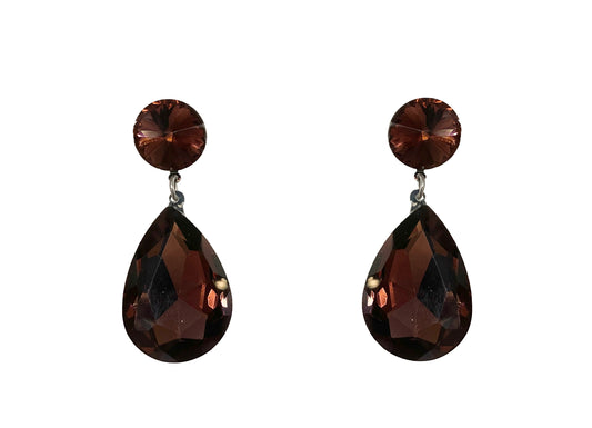 Rhinestone Drop Earring #63-40698AM