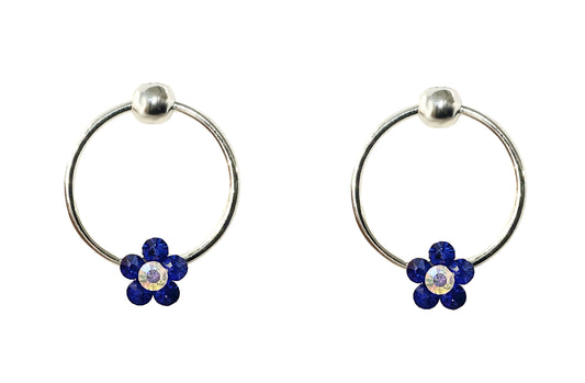 Forget Me Not Circle Earring #28-11309