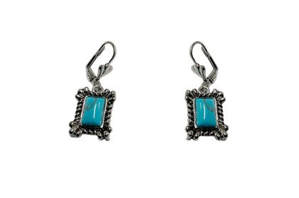 Turquoise Rectangle Earrings #19-15011