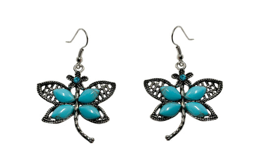 Turquoise Dragonfly Earrings#19-150159
