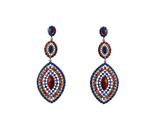 Boho Red Blue Earring #42-02766