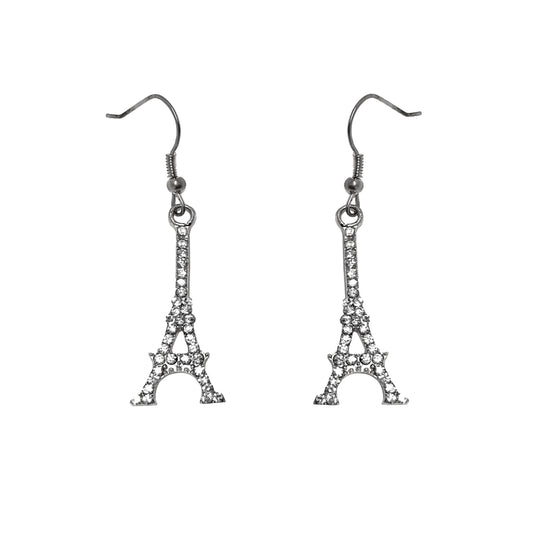 Eiffel Tower Earrings #28-11175S (Silver)