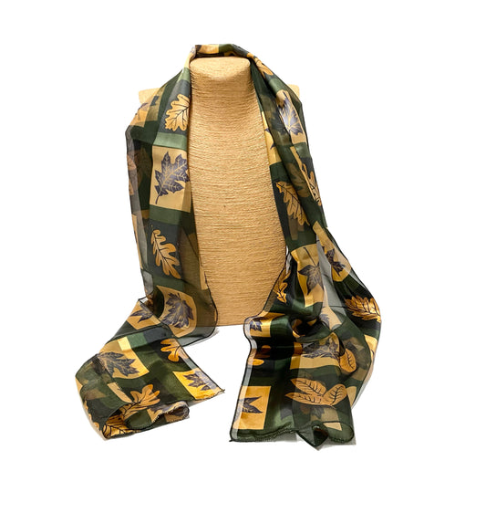 Fall Leaves Satin Scarf #ON-2035