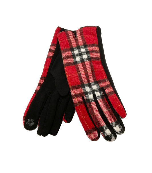 Plaid Winter Gloves #89-931020RED