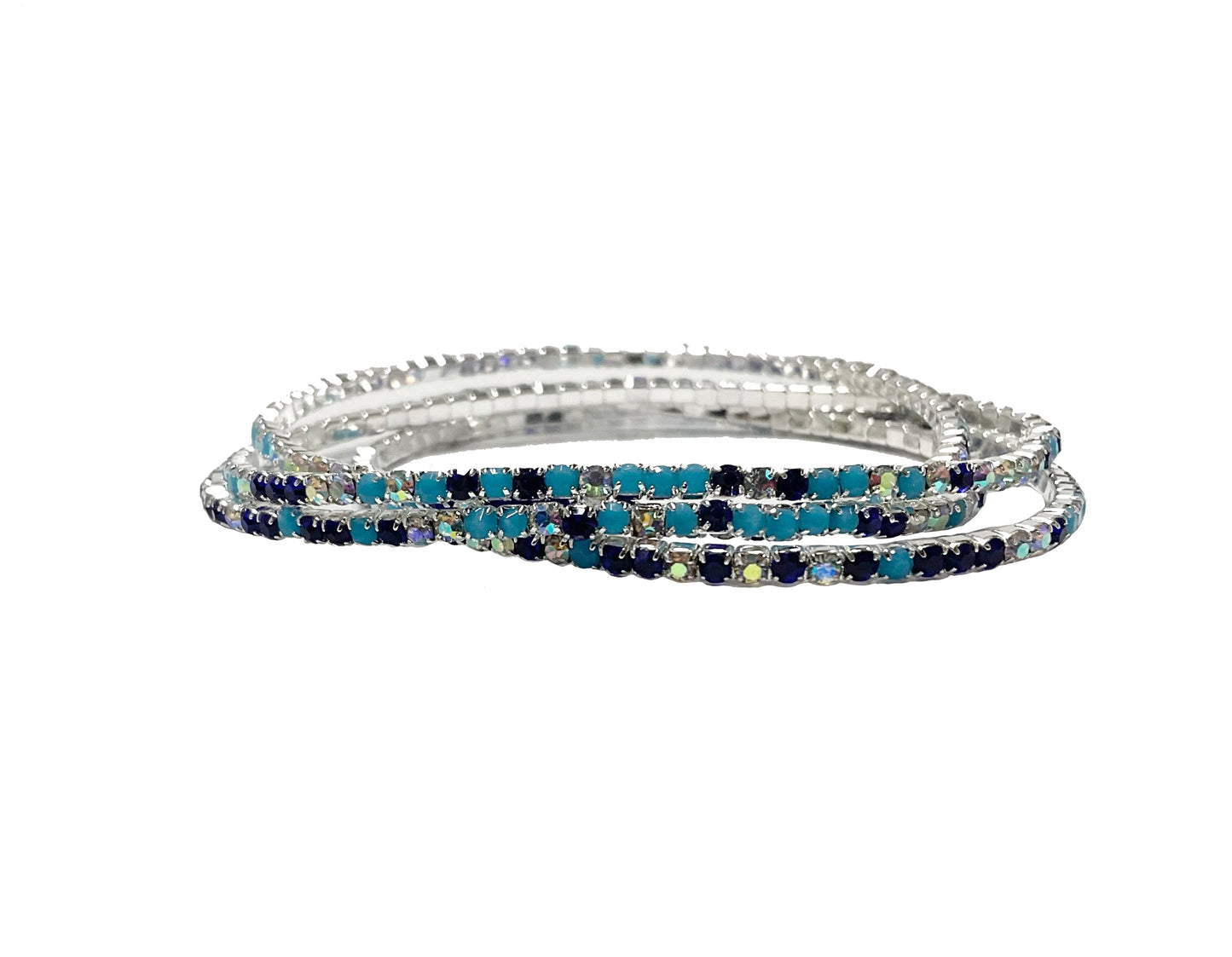 4-Strand Stretch Bracelet  #86-30220BL (Mixed Blue)