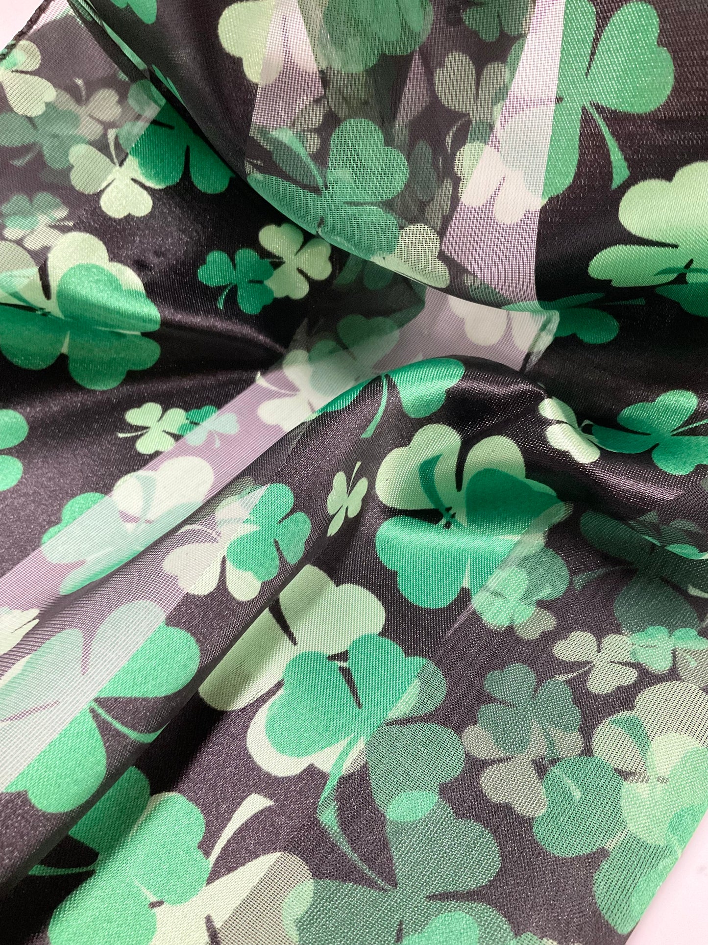 Shamrock Satin Scarf #OS-3012BK (Black)