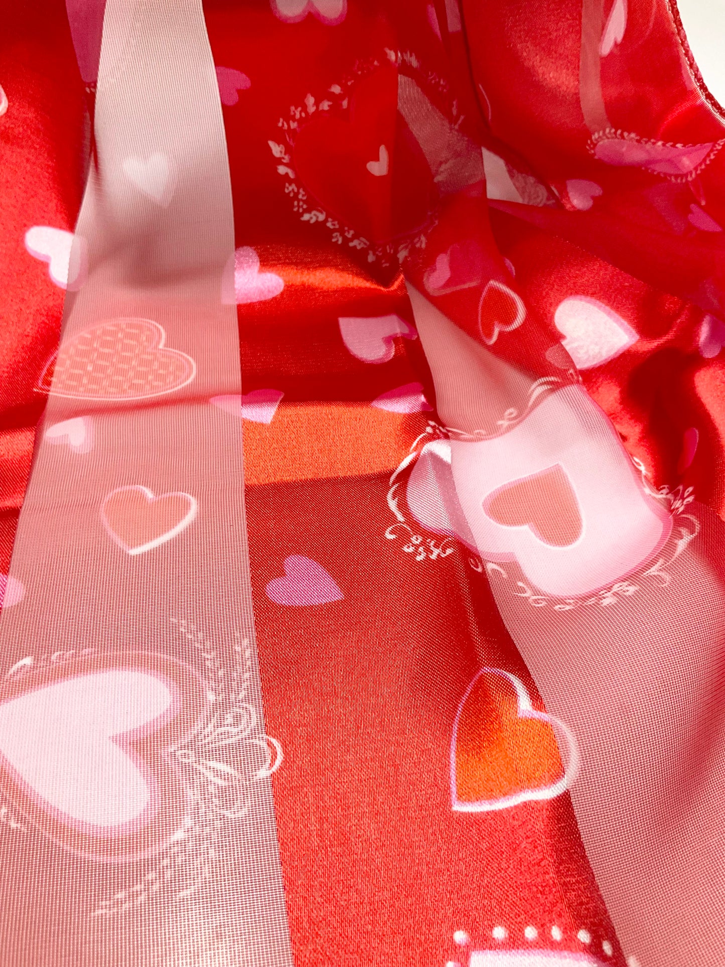 Hearts Valentines Satin Scarf #OS-1163RD (Red)