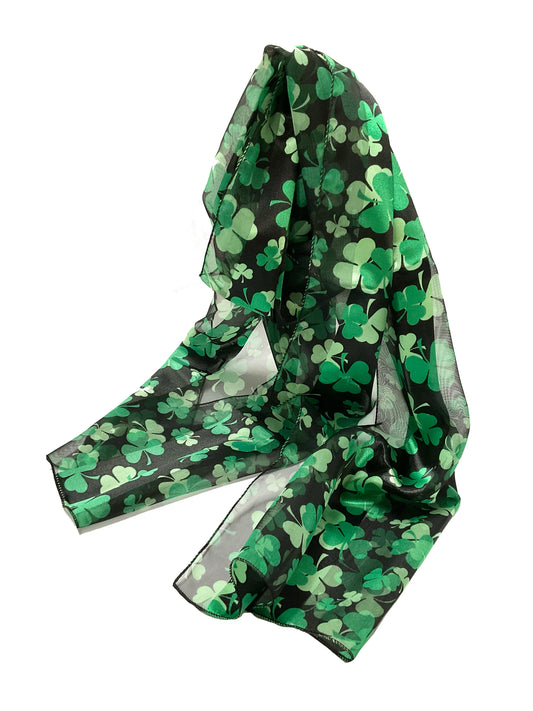 Shamrock Satin Scarf #OS-3012BK (Black)