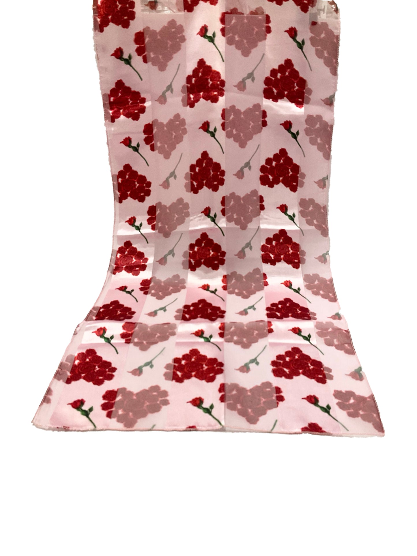 Rose Heart Valentines Satin Scarf #OS-3002PI