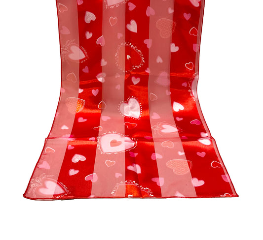 Hearts Valentines Satin Scarf #OS-1163RD (Red)