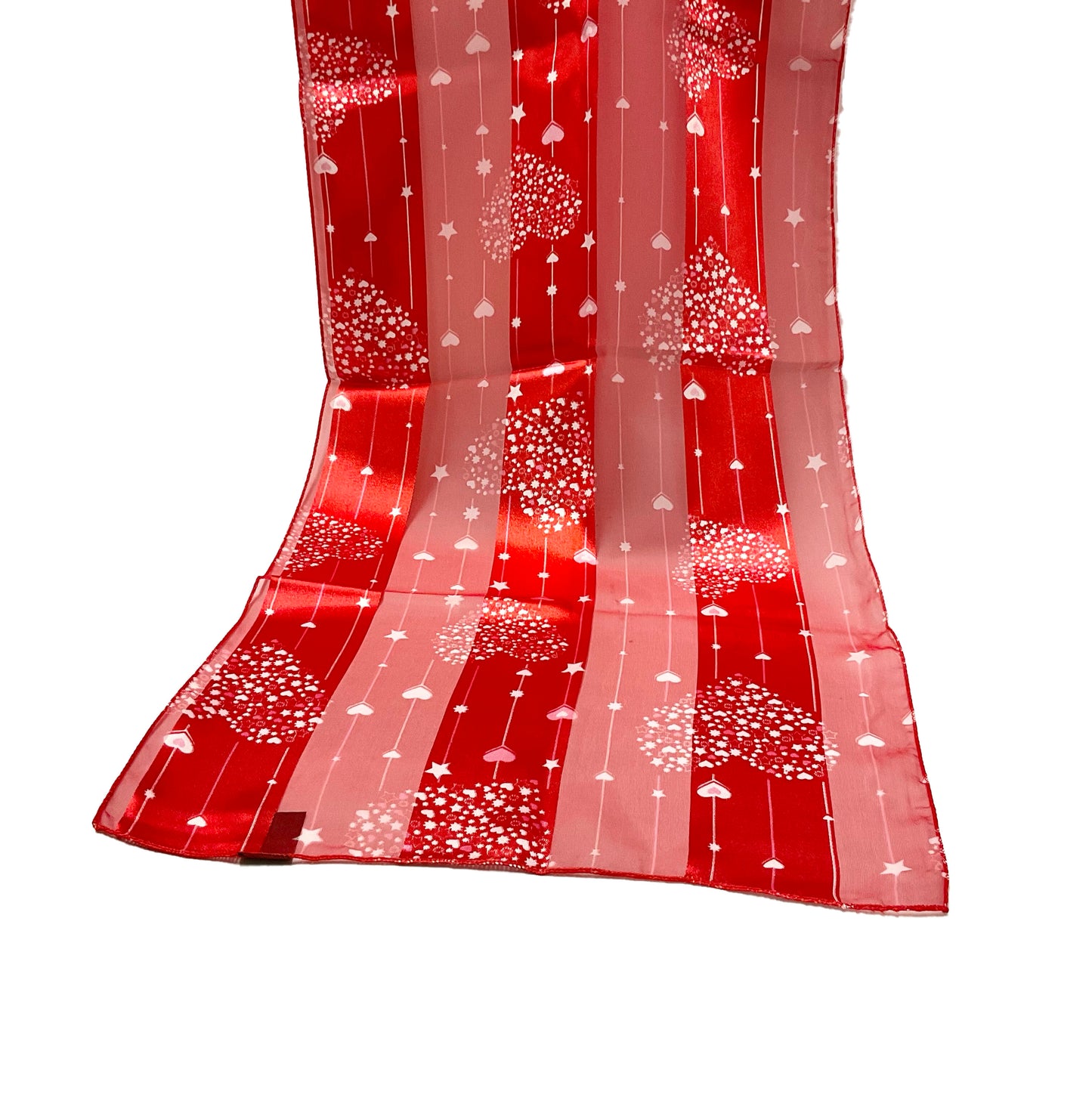 Hearts Satin Scarf #OS-3003RD (Red)