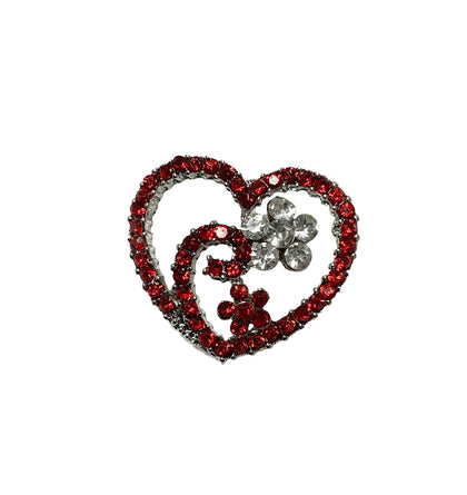 Heart Pin With Flower #28-07341