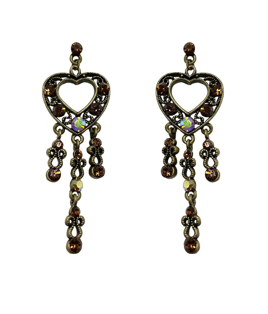 Heart Dangling Earrings#66-05002BR