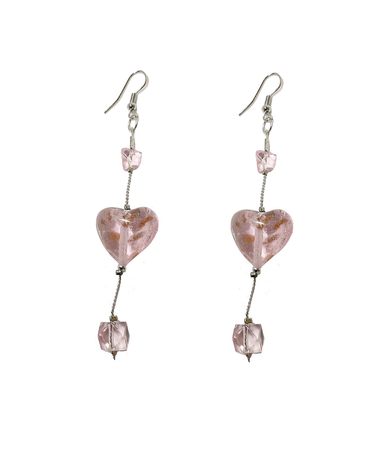 Heart Glass Earring #66-67081PK