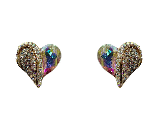 Heart Earrings #40-102AB (Aurora Borealis)