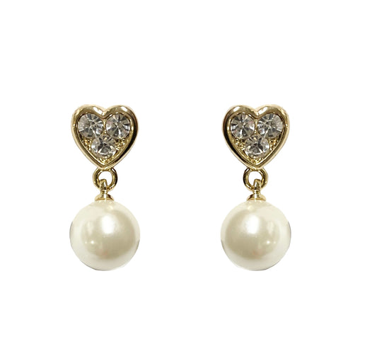 Heart Pearl Earring #33-25706