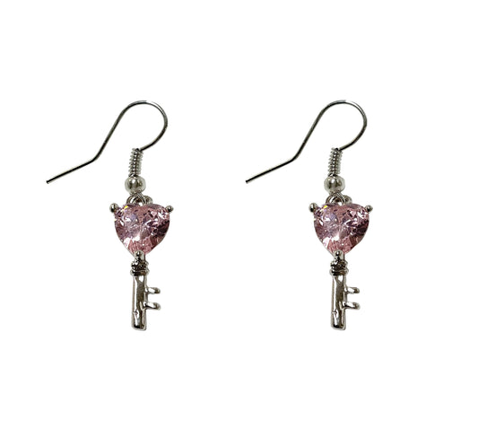 Heart Key Earring #66-360701PK