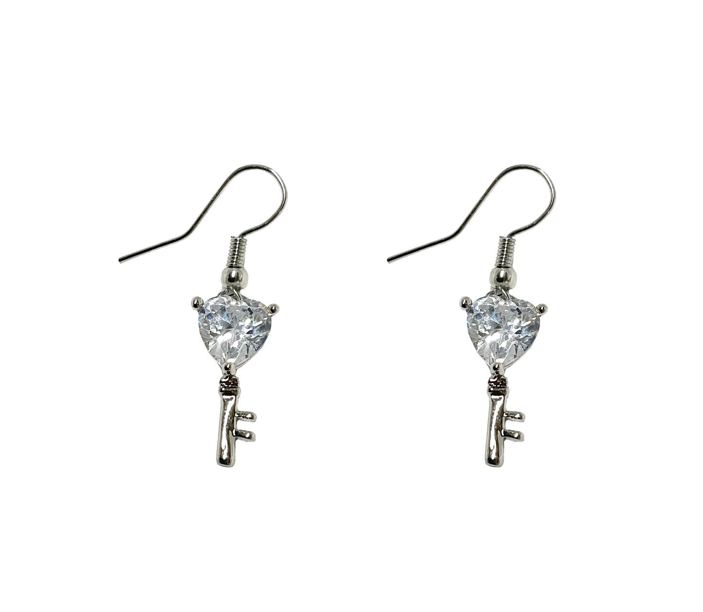 Heart Key Earring #66-360701WH