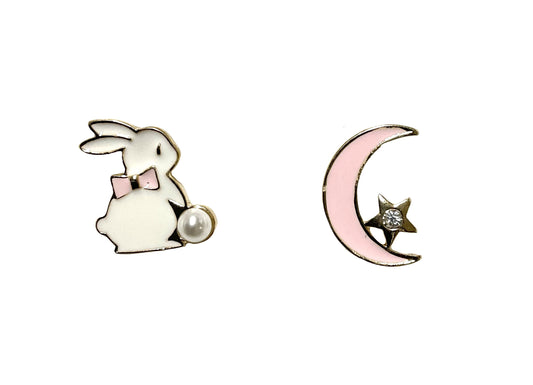 Bunny Moon Earrings #89-12434PK