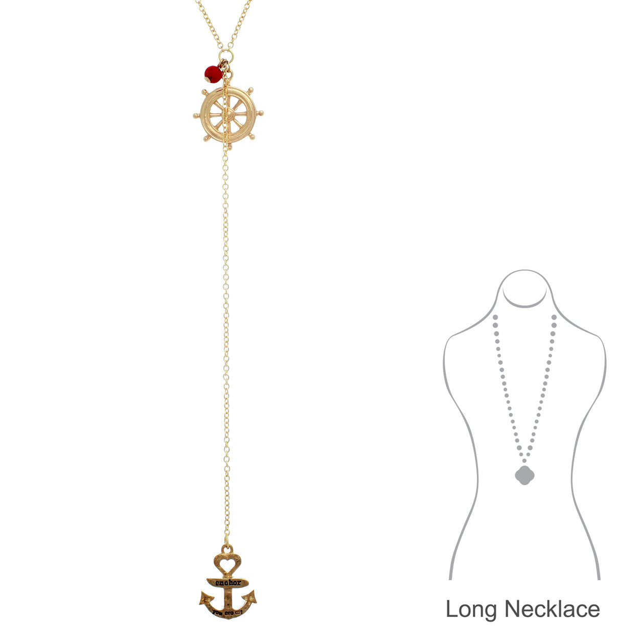 Anchor and Rudder Y necklace #12-15000