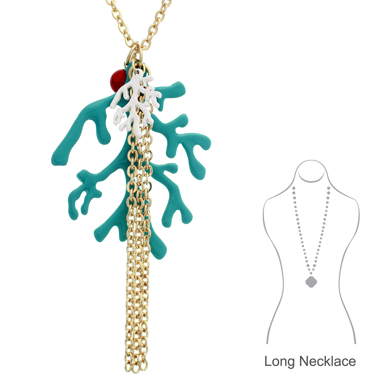 Aqua Coral Necklace #12-14992
