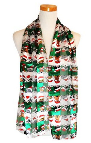 christmasCats & Dogs Satin Scarf #OS-3011GN (Green)