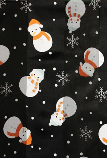 Christmas Snowman Satin Scarf #OS-3047BK (Black)