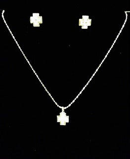 Cross Necklace and Earrings Set#41-0045